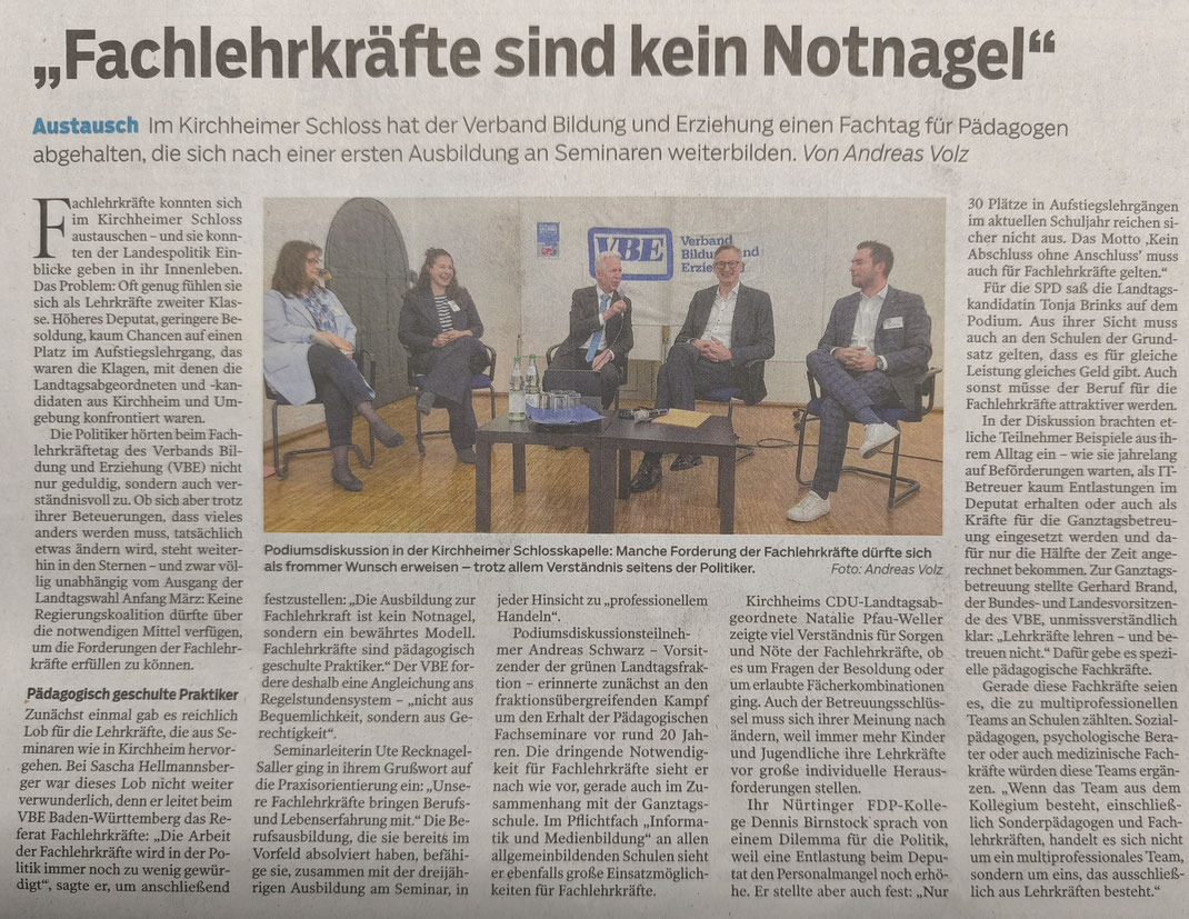SAF Kirchheim - Fachlehrkräftetage des VBE