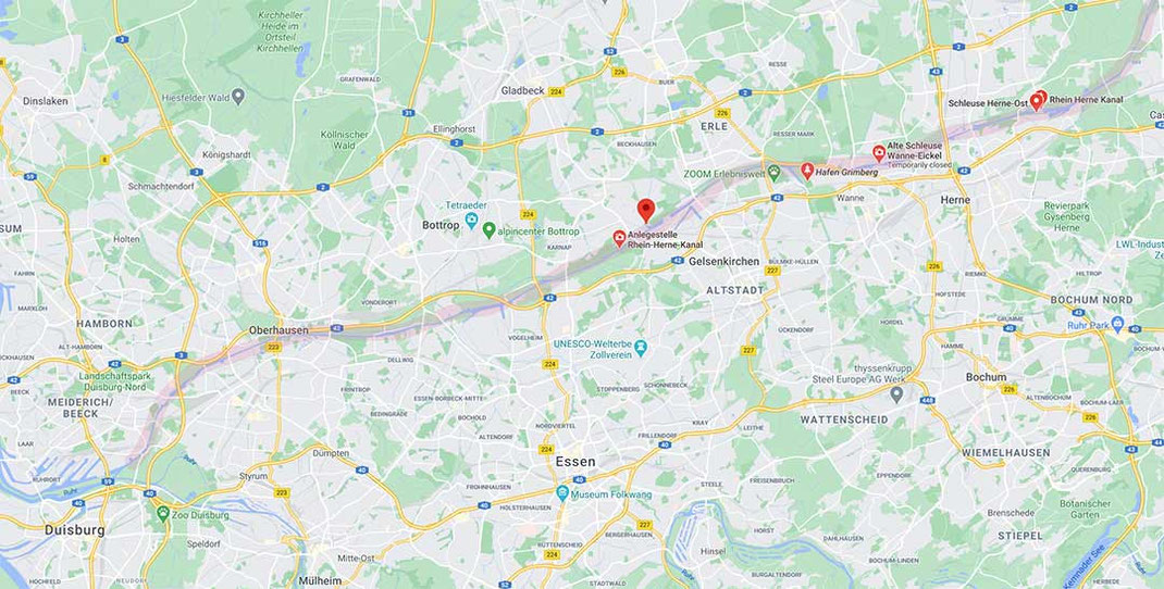 map rhein herne canal