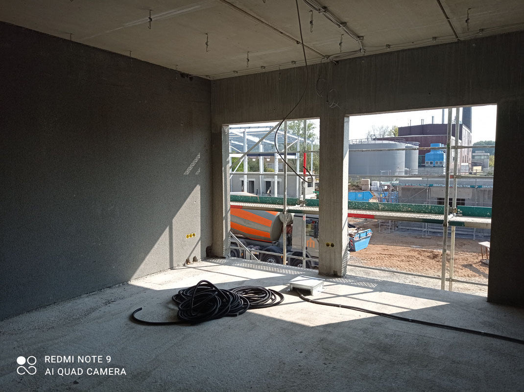 Blähton Fertigwände an einer Baustelle in Eltmann