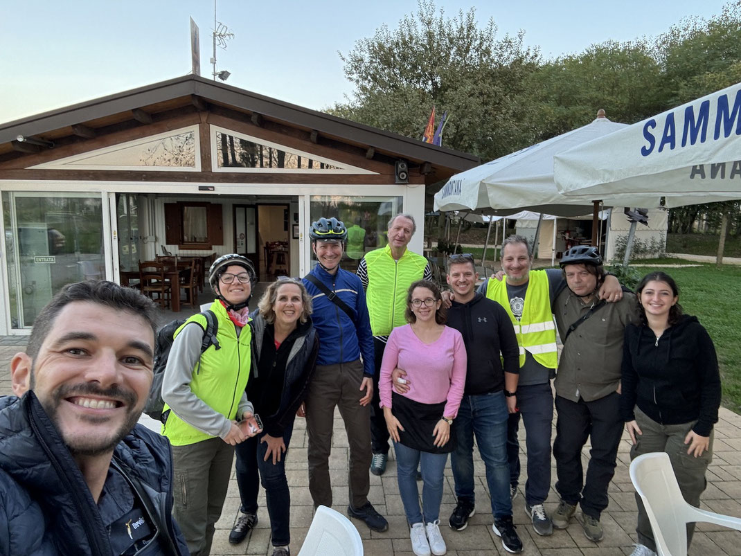 Einkehr zum Abschluss eines gelungenen Tages auf dem Radweg Treviso - Ostiglia