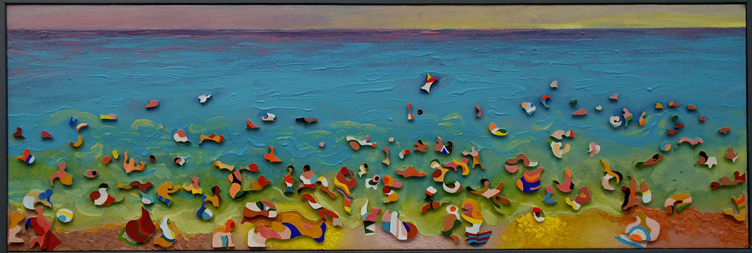 Plage médusée n°3, Format 123 X 53
