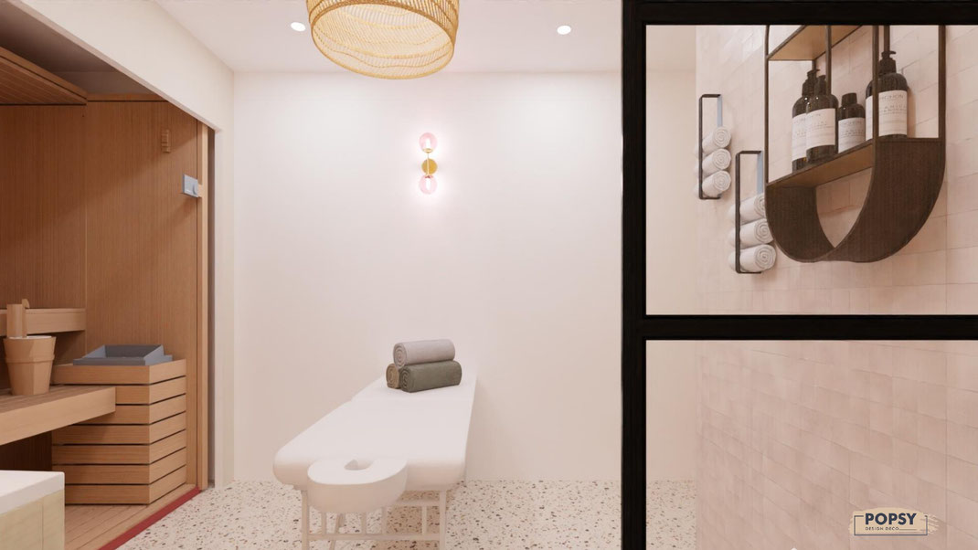 décoration et agencement institut de beauté cabine spa bordeaux le bouscat 33 décoratrice architecte intérieur popsy deco popsydeco
