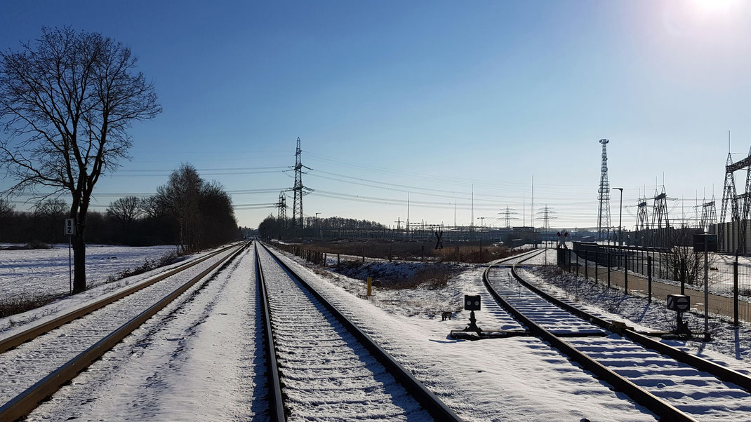 © Hildegard Helm-Drube, Bahnschienen nahe Haslohfurth, 2021