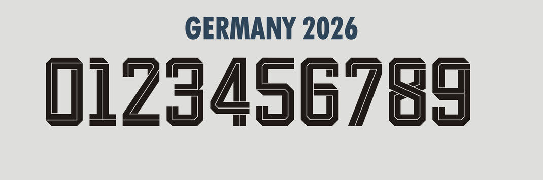 Germany football jersey number font inspired by World Cup style lettering