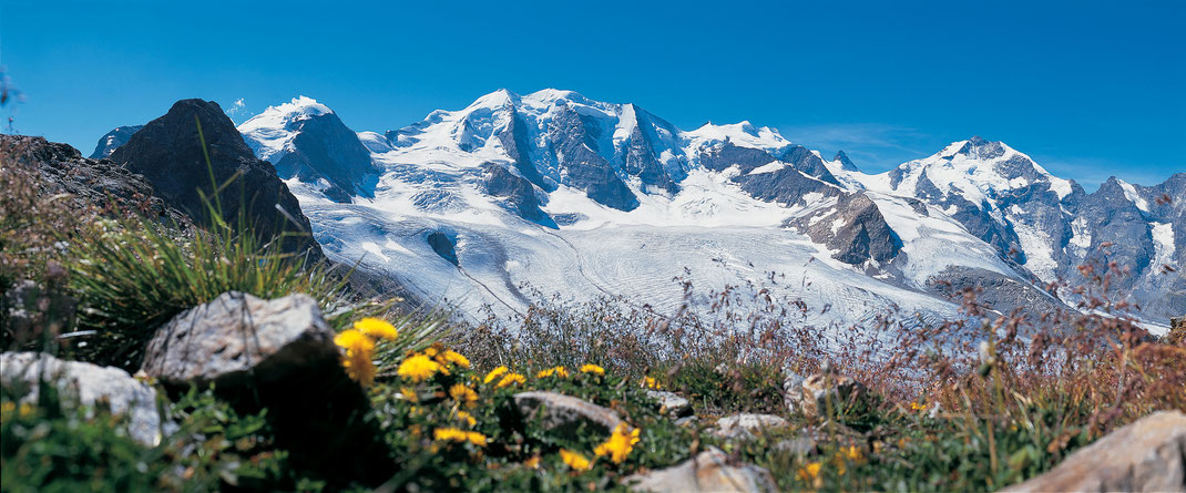 Die Bernina - Gruppe mit den höchsten Bündner Bergen