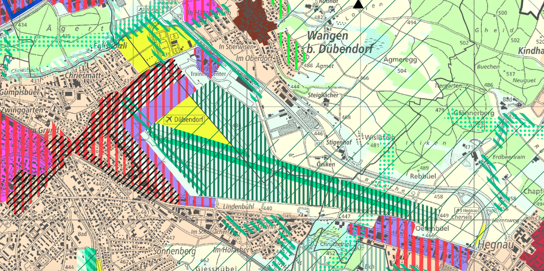 Richtplankarte Siedlung und Landschaft des regionalen Richtplans Glattal, Quelle www.zpg.ch (Screenshot Cla Semadeni)