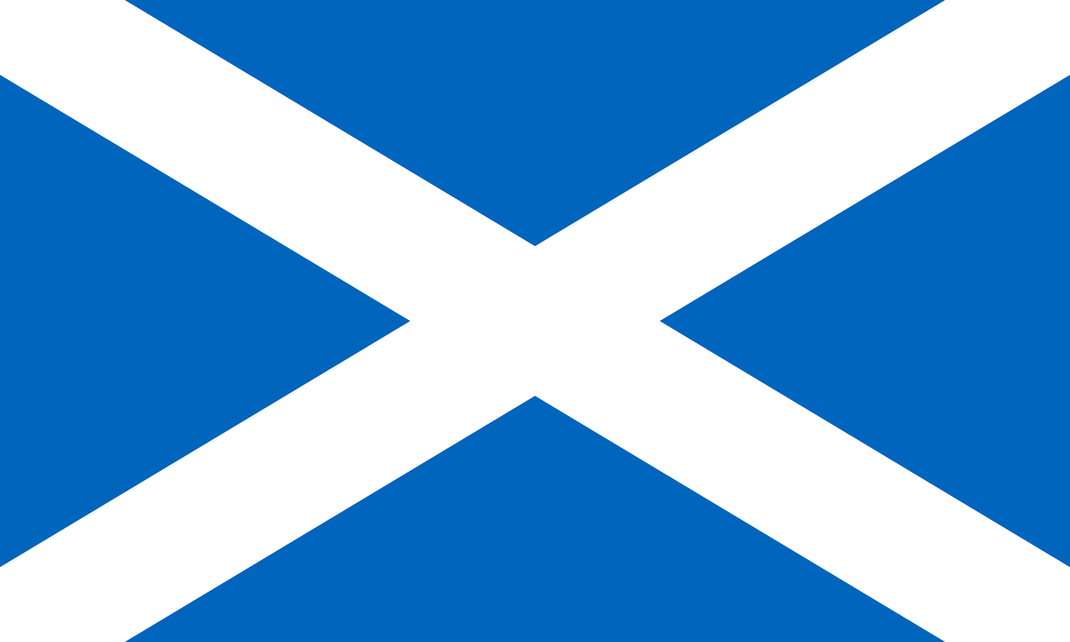 Geschichte der britischen Flagge Union Jack Ansicht der schottischen Flagge mit dem Andreaskreuz