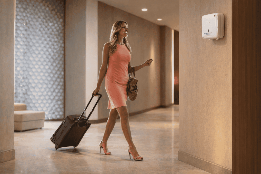 Nebulizador de aromas profesional en zona spa de hotel
