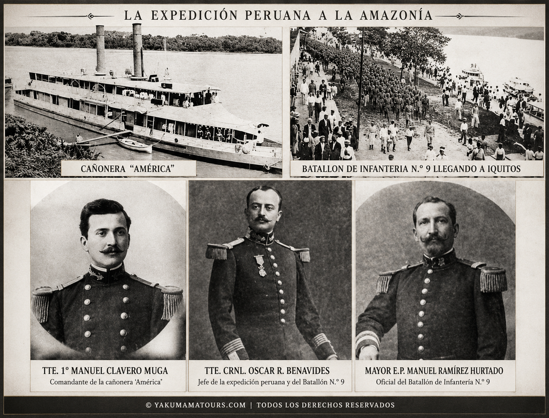 Manuel Clavero Muga, Óscar R. Benavides y Manuel Ramírez Hurtado, oficiales peruanos vinculados al Combate de La Pedrera de 1911
