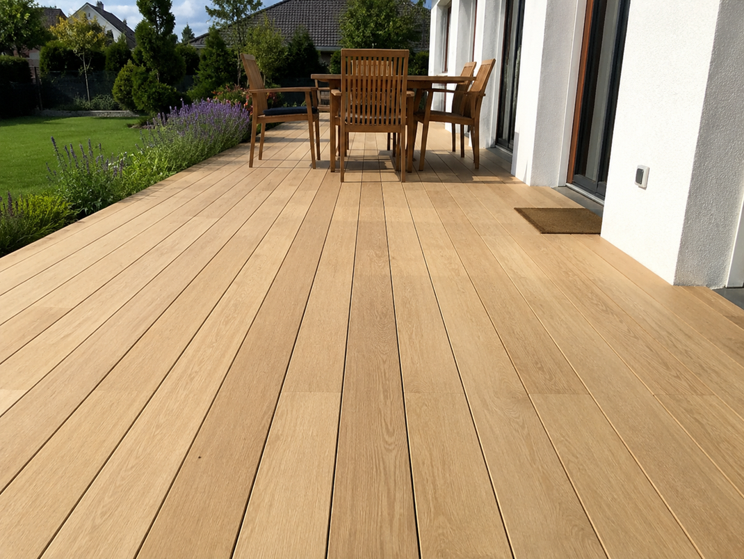 Glatte Eiche Terrassendielen mit gefasten Kanten