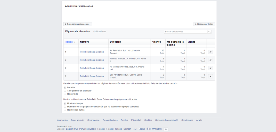 administrar tus ubicaciones o sucursales en facebook