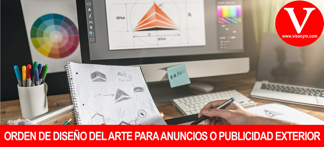 Orden de diseño del arte para anuncios o publicidad exterior