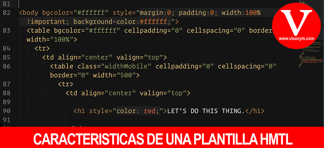 CARACTERISTICAS DE UNA PLANTILLA HMTL