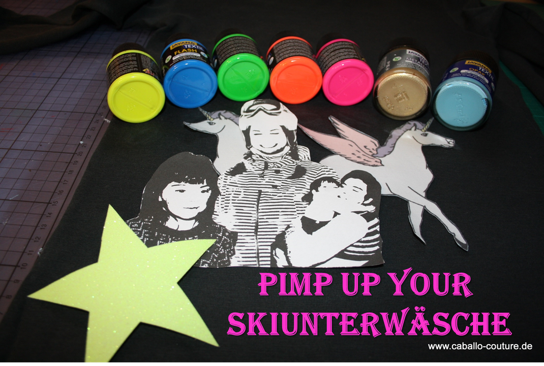 Upcyling; DIY; Erinnerungsstück; Caballo Couture; Pimp your; Skiunterwäsche; Snowboardunterwäsche; Upcycling Skiunterwäsche; Idee Upcycling Shirt; Wintersport; Skiausrüstung; Snowboardausrüstung; Kosten Skiurlaub