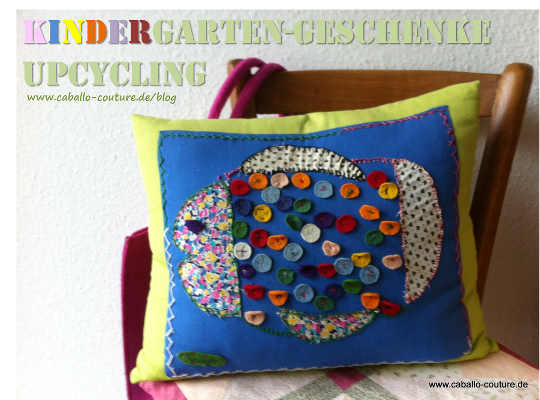 Caballo Couture; Kindergartengeschenk; Basteln Kindergarten; Erinnerungstück Kindergarten; Bastelidee Kindergarten; Upcycling; Fisch; Nähen; Sticken; Kinder; Kreativ