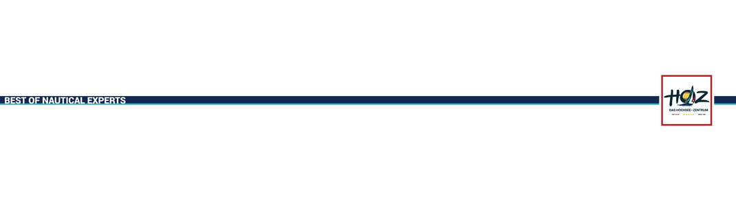 Optischer Abschnittsteiler in blau mit integriertem HOZ Logo.