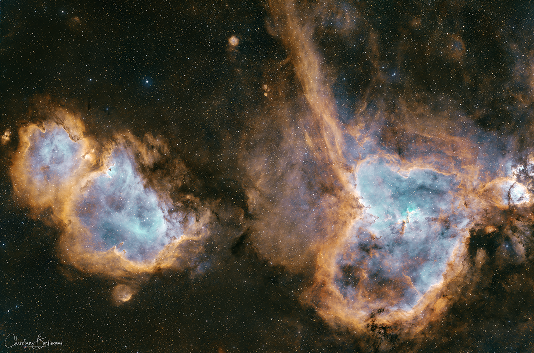 nébuleuse du cœur (IC1805) et de l'âme (IC1848)