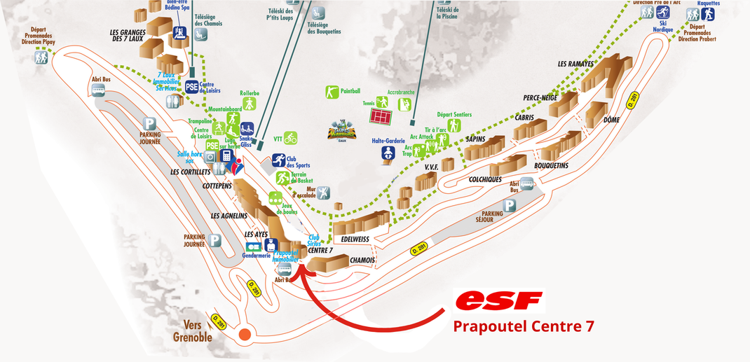 Retrouvez nos bureaux de Prapoutel ESF centre 7