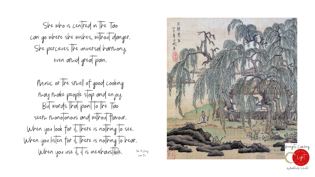 Tao Te Ching, Lao Tzu. Zitiert von Martina M. Schuster, ConAquila, Coachingausbildung. Bildquelle Canva Pro