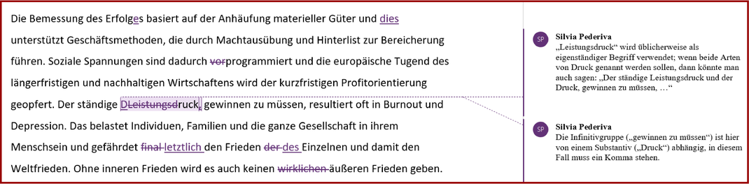 Abbildung: Begriffsverwendung und Komma bei Infinitivgruppe