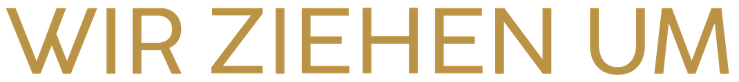 Schriftzug in Gold alles muss raus - wir ziehen um