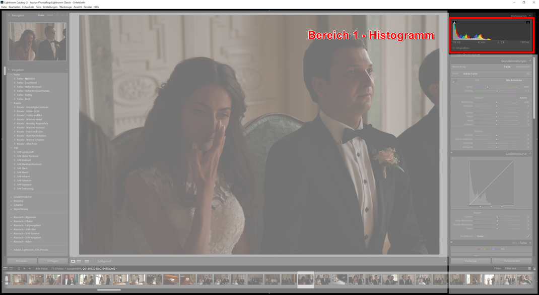 Was nützt eigentlich das Histogramm bei der Bildbearbeitung im Lightroom CC? Wie kann ich mit dem Histogramm die Fotos bearbeiten? Wofür kann das Histogramm gut sein?
