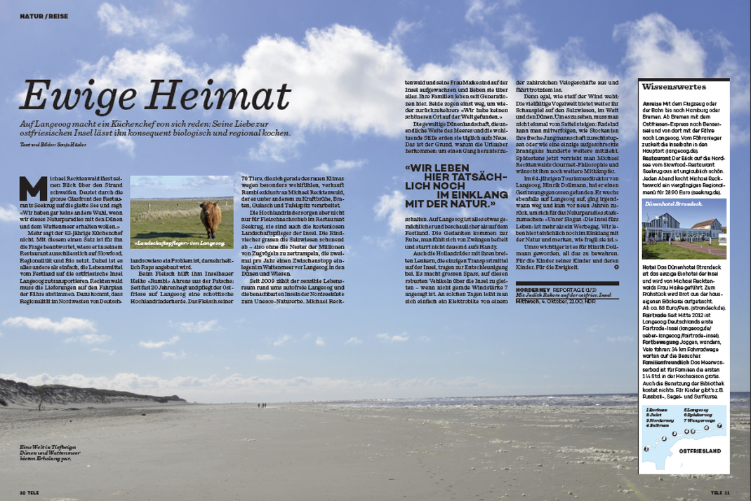 Tele & TV Star, Reisen Langeoog, Schweiz, Michael Recktenwald, Bio, Nachhaltigkeit