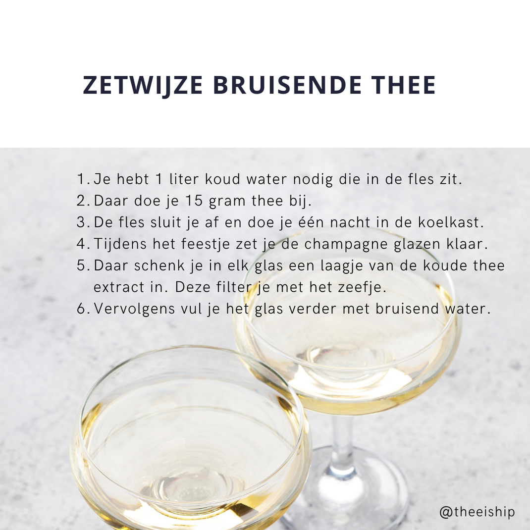 Zetwijze bruisende champagne thee. By Thee is Hip!