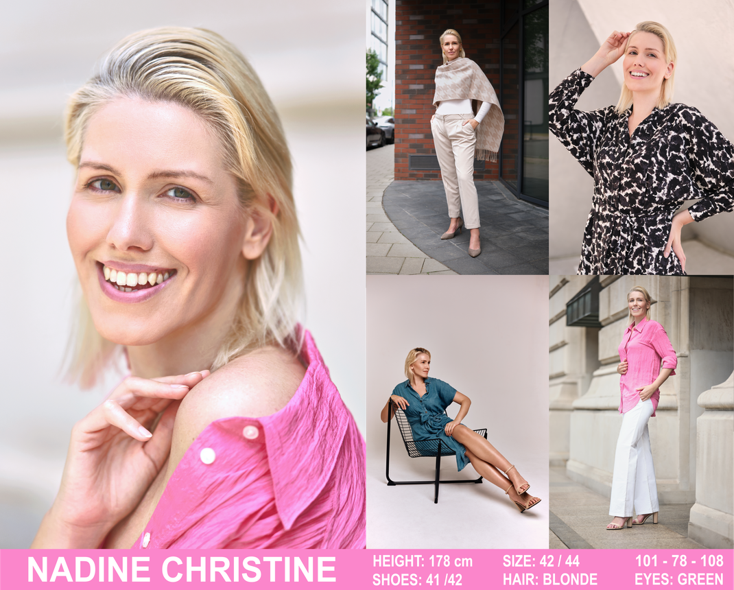 aktuelle Sedcard von Nadine Christine  als pdf-Datai zum Download