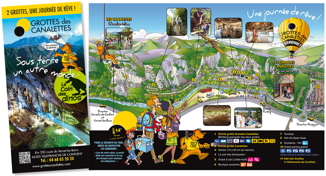 Carte touristique illustrée "Grottes des Canalettes"
