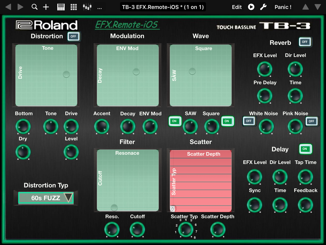 roland tb 3 ios midi editor ipad tb3remote ioss webseite