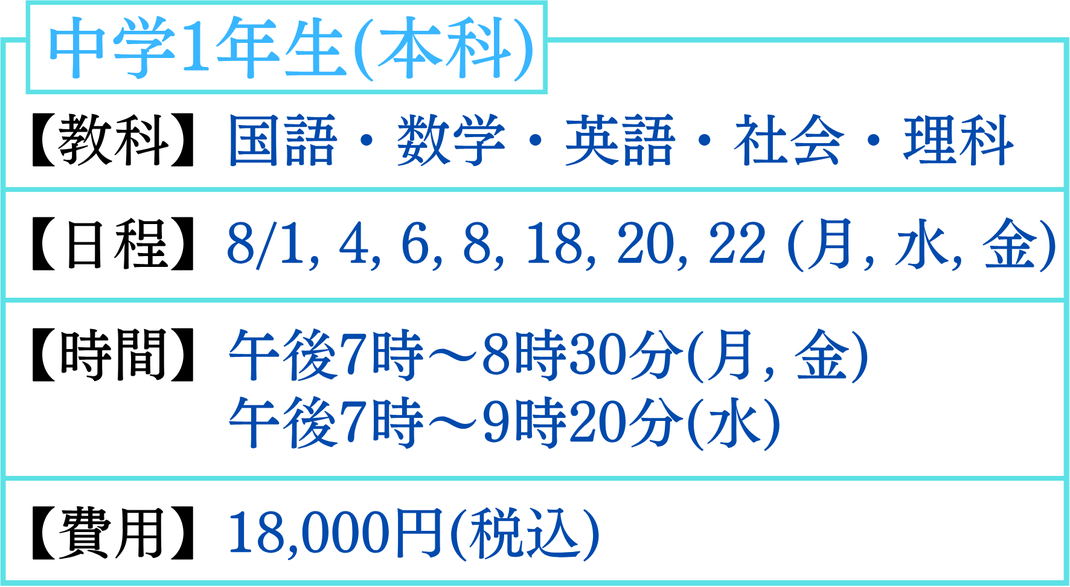 中学1年生　夏