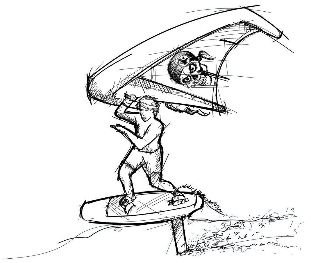 Rügen Piraten Wingfoilen Piratengrafik