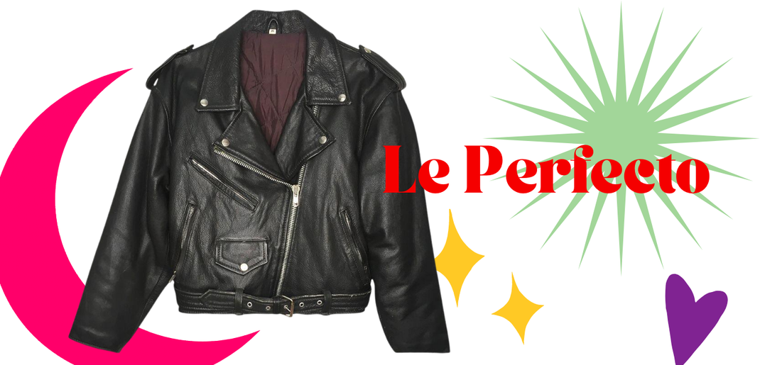 Perfecto vintage en cuir noir - Felicita Vintage
