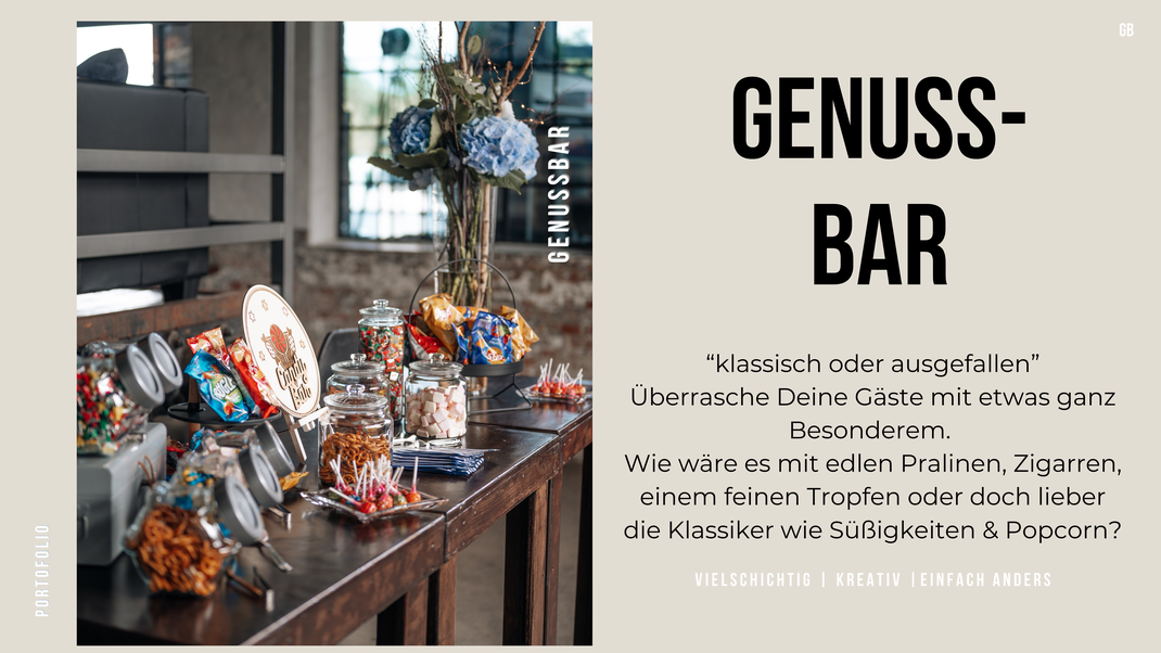 Genussbar, Candybar, Naschibar