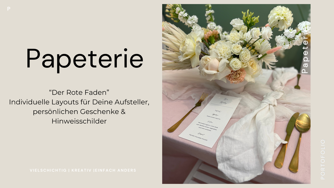 Papeterie, Eventfloristik Kiel, Eventdesign Schleswig-Holstein