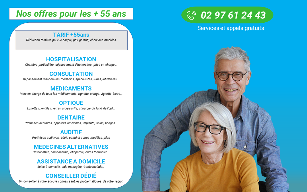 Nos offres mutuelles pour les plus de 55 ans