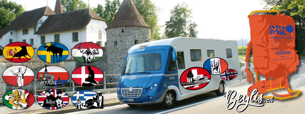 Europa Aufkleber für Camper, Vans und Autos