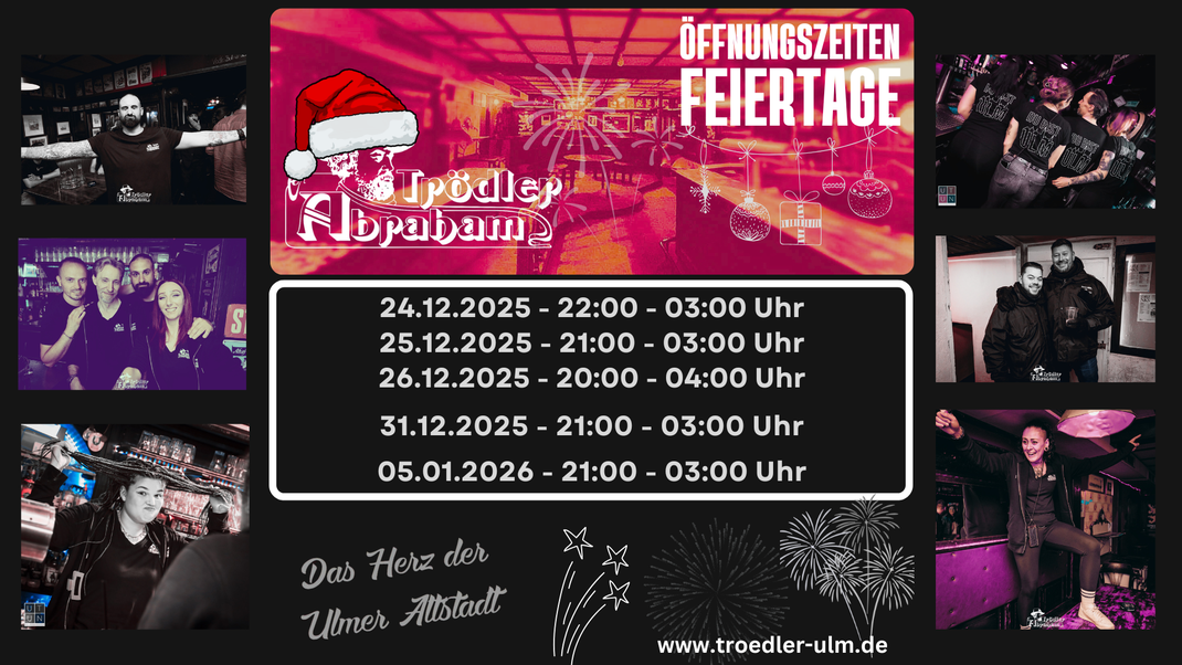 Trödler Ulm, Öffnungszeiten Feiertage, Weihnachten, Silvester