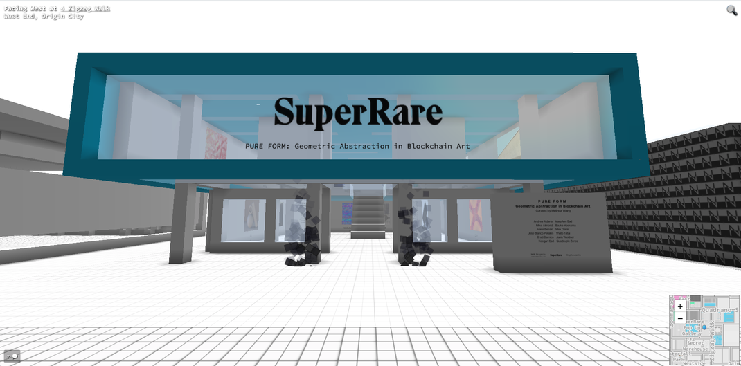The Virtual SuperRare Gallery in Cryptovoxels