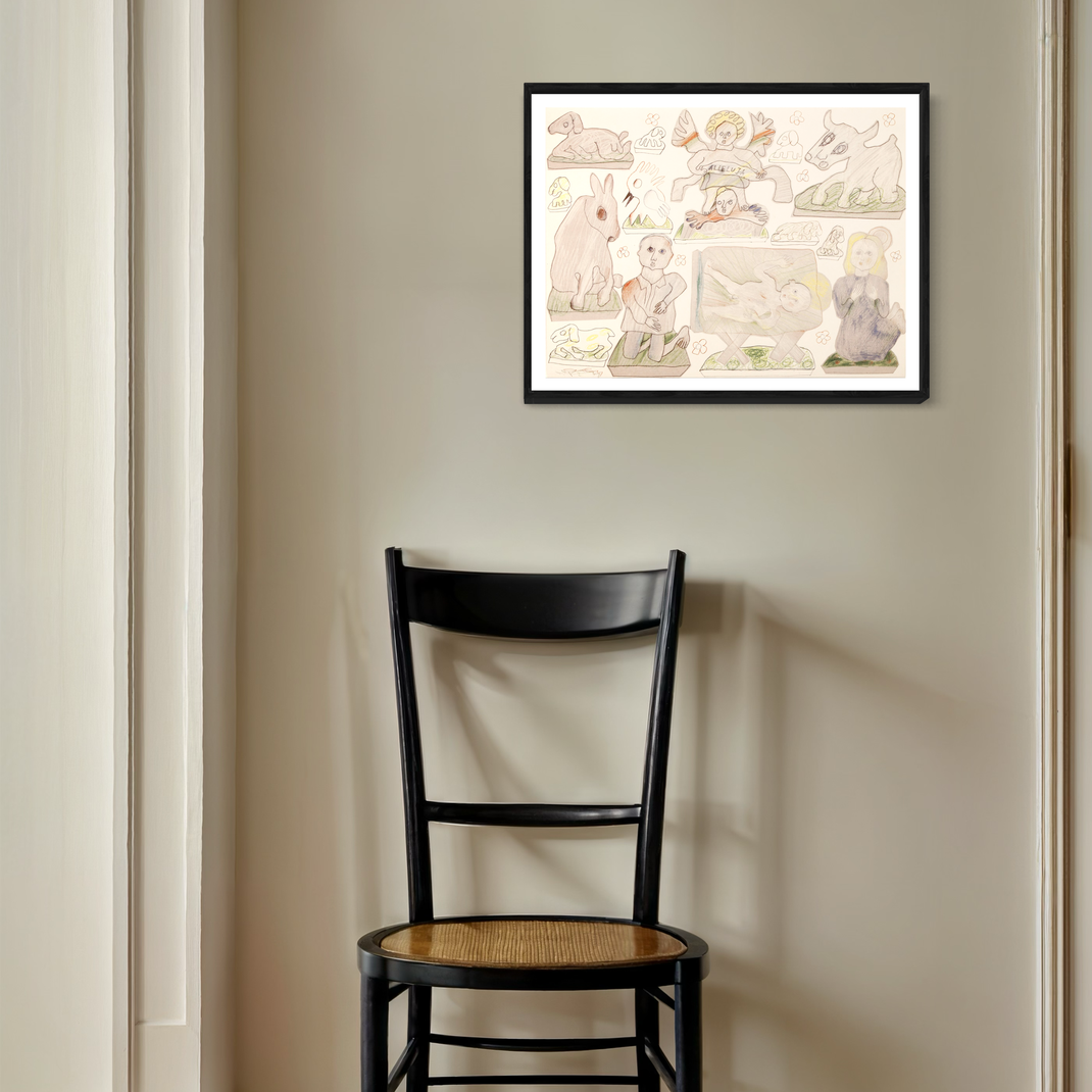 Oswald Oberhuber Kunst Edition Weihnachtskrippe art print 1982. 