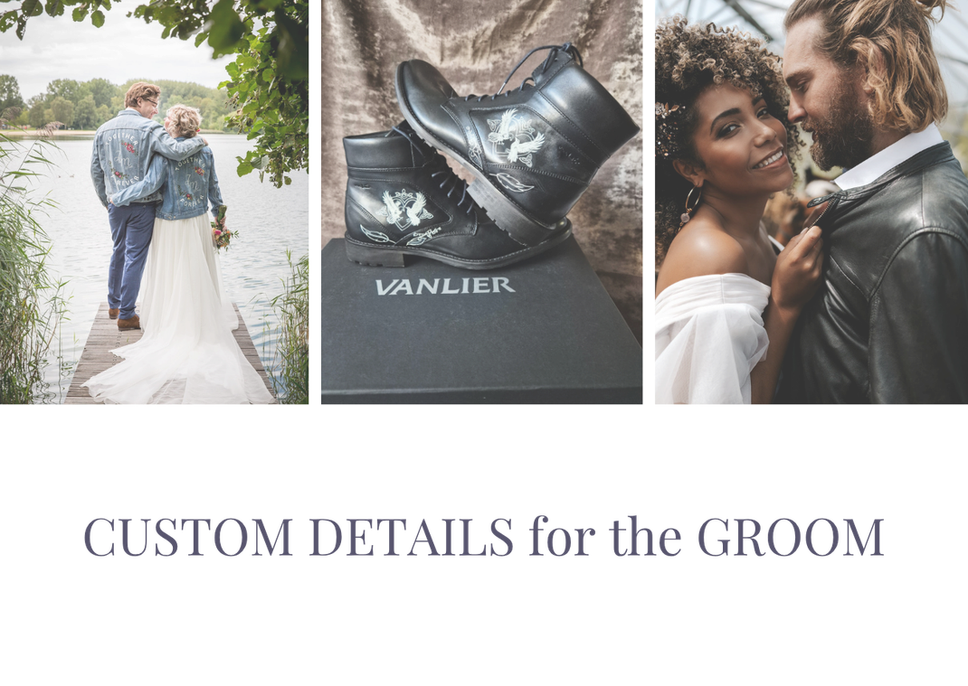 bruidegom details custom schoenen en jasck