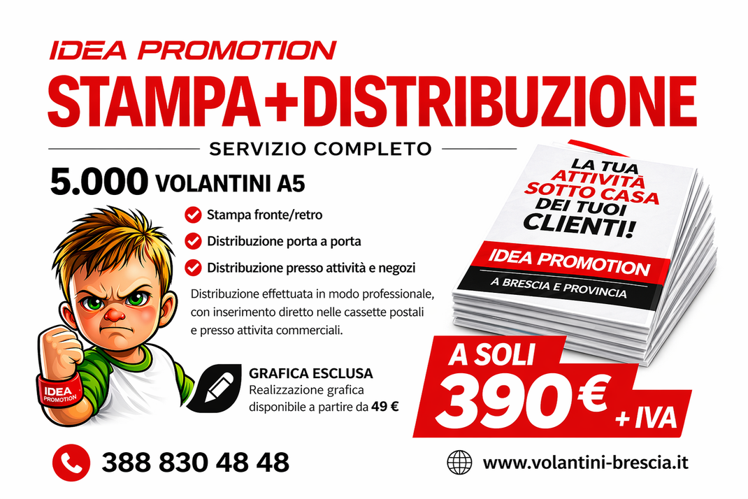 Offerta di Stampa Volantini e Volantinaggio Brescia