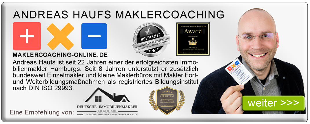 46 IMMOBILIENMAKLER WEITERBILDUNG MAKLER FORTBILDUNG FORTBILDUNGSNACHWEIS MAKLERAUSBILDUNG MAKLER COACHING LEHRGANG