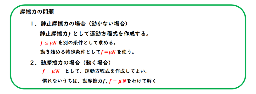 摩擦力の問題の解き方まとめ