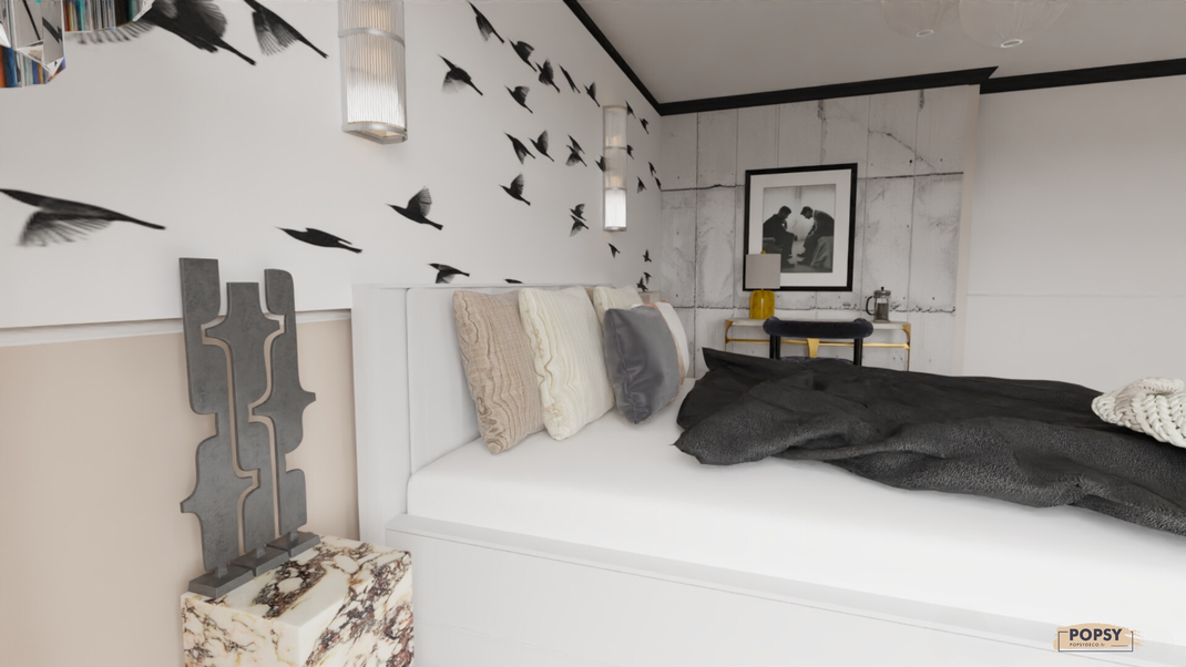 chambre d'hôtel conception projection 3d popsy deco popsydeco bordeaux architecte d'intérieur nouvelle-aquitaine décoratrice intérieur rénovation hotel