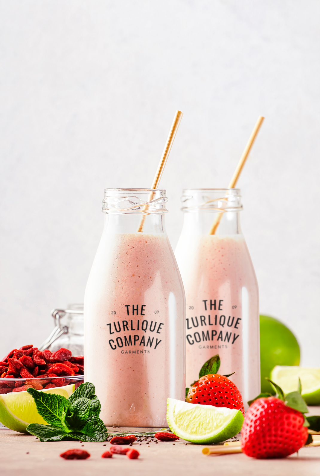 custom-print-of-two-glass-bottles-surrounded-by-fruits