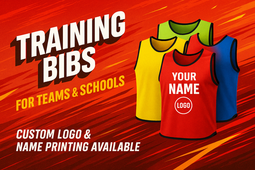 Multi color bibs for custom printing for events and schools