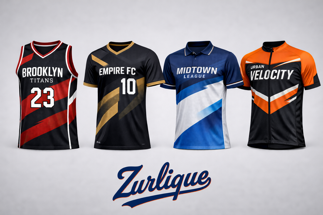 Custom sublimation jerseys and apparel in Singapore including basketball jersey, football jersey, polo shirt and cycling jersey by Zurlique.