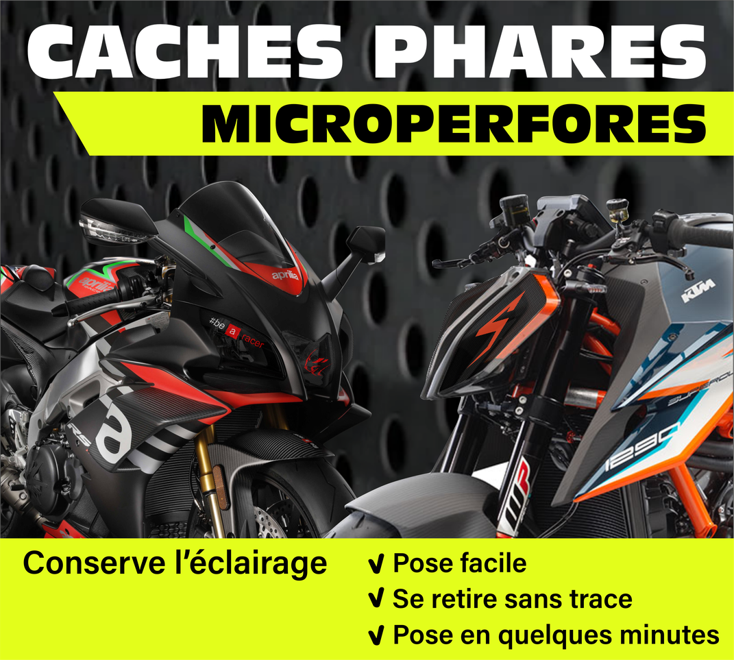 DJS Motorbike caches phares moto microperforés